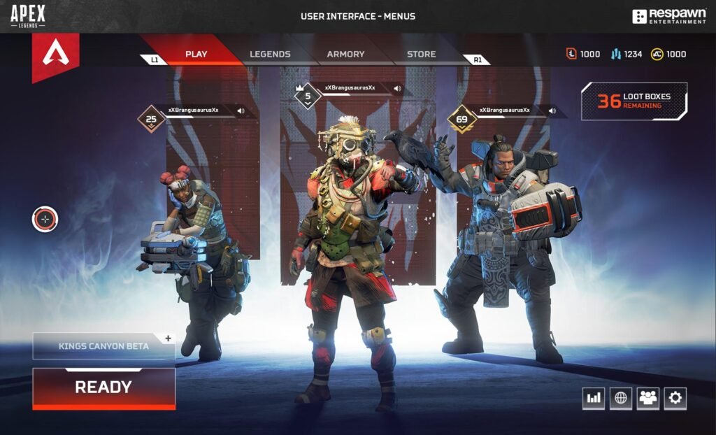 Os 15 Melhores Jogos Grátis para PC em 2026: Guia Completo Para Escolher o Jogo Ideal Lobby principal mostrando seleção de Lendas.