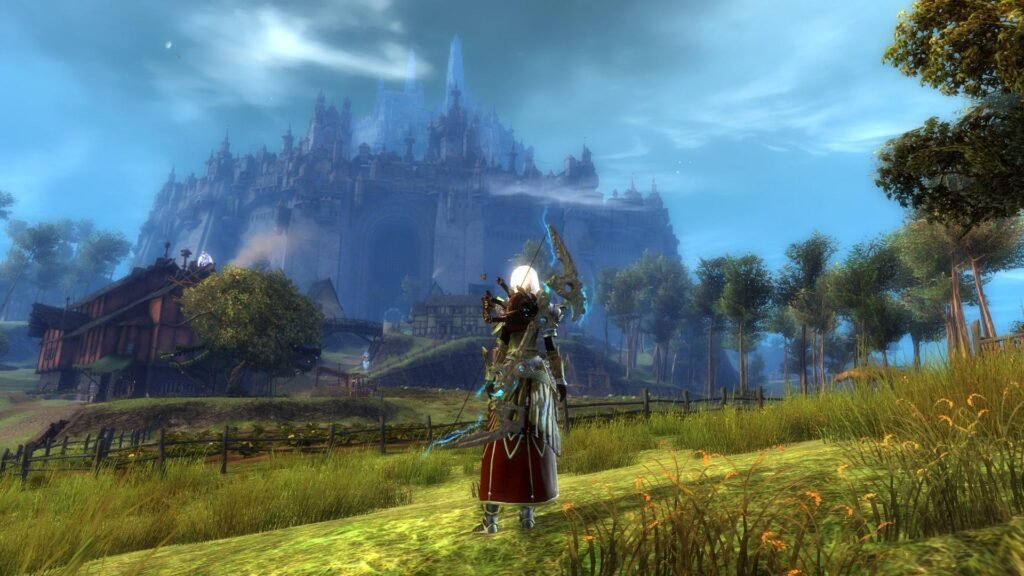 Os 15 Melhores Jogos Grátis para PC em 2026: Guia Completo Para Escolher o Jogo Ideal Gameplay de Guild Wars 2 durante um evento cooperativo contra um chefe mundial.