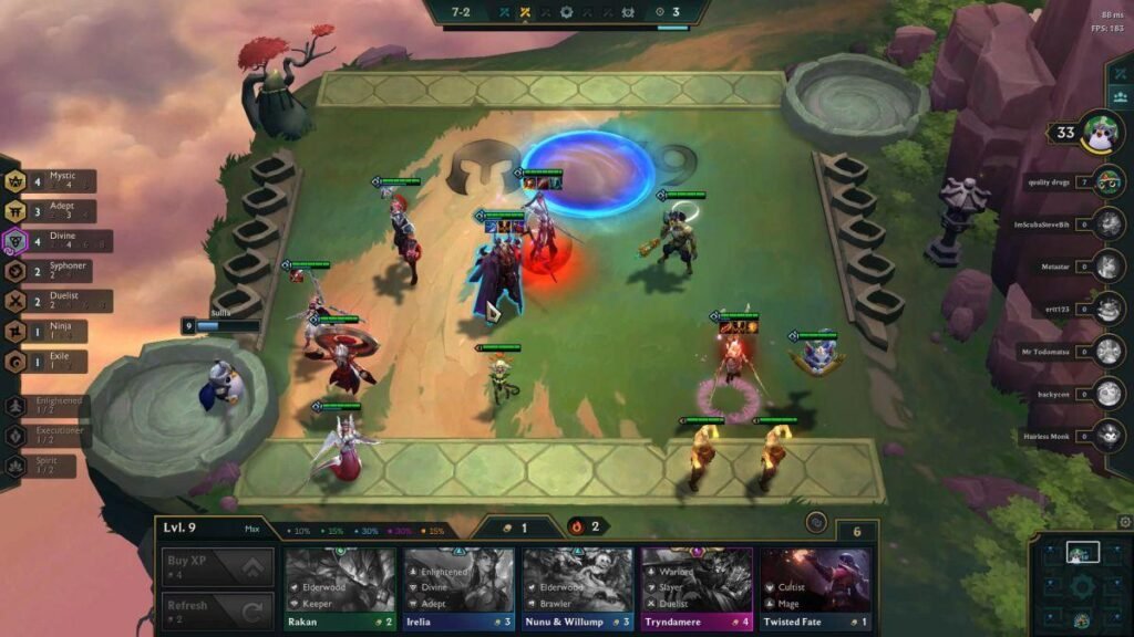 Os 15 Melhores Jogos Grátis para PC em 2026: Guia Completo Para Escolher o Jogo Ideal Gameplay de Teamfight Tactics mostrando uma partida ranqueada.