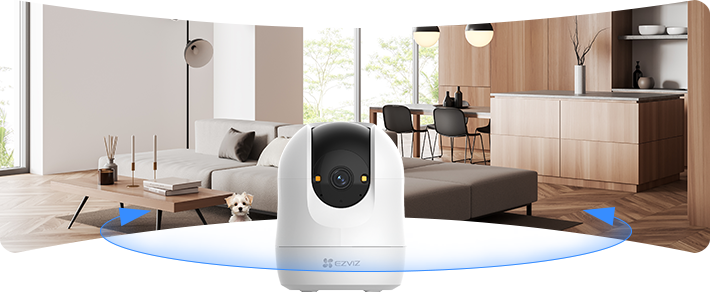As 10 Melhores Câmeras Wi-Fi para Segurança Residencial em 2026 Imagem sugerida: EZVIZ C6N posicionada em uma estante monitorando uma sala.