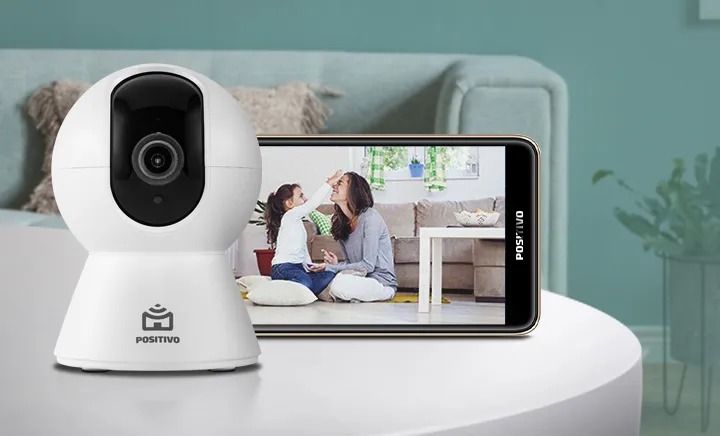 positivo Imagem sugerida: Positivo Smart Câmera monitorando uma sala.